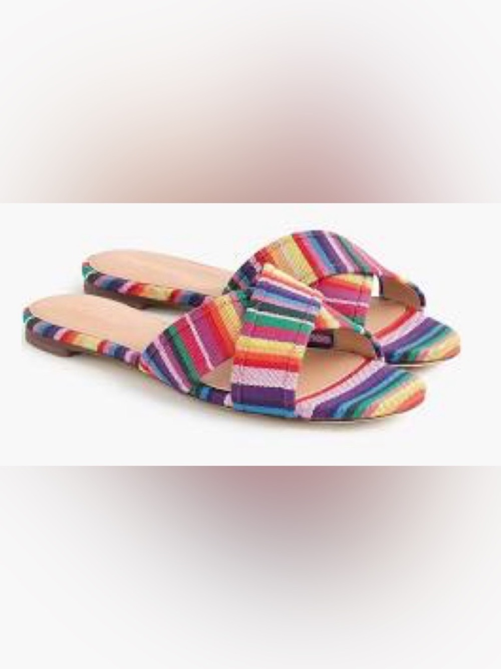 J. Crew Rainbow Striped Slide Sandals